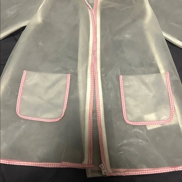 Janie and Jack Clear Raincoat with Pink Accents - 3/4 - Picture 2 of 5
